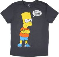 The Simpsons Mens Bart Catch Phrase Eat My Shorts Graphic Print T-Shirt