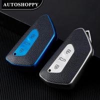 dfgvedvg Leather TPU Car Key Case Cover Shell Fob For Volkswagen VW Golf 8 MK8 ID-4 ID-6 For Skoda Octavia A8 For Seat Leon FR MK4