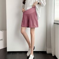 High Waist Maternity Shorts Summer Loose Thin Soft Wide Leg Shorts