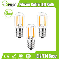 3ชิ้นหลอดไฟไฟ LED E14 E12 T22 1W ขนาดเล็กหลอดไฟเอดิสัน LED ย้อนยุคสีขาวอบอุ่น/กลางวัน/เย็นหลอดไฟสีขาว10วัตต์ไฟหรี่ไฟได้เทียบเท่าสำหรับบ้าน