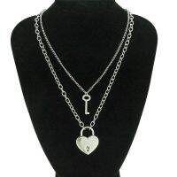 [COD] 2020 New Set Necklace Heart-shaped Lock Pendant Clavicle Chain