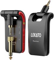 LEKATO กีตาร์ไร้สาย WS-60 2.4Ghz ตัวรับสัญญาณเครื่องส่งสัญญาณกีตาร์กีตาร์ไร้สายสเตอริโอ2 In 1ปลั๊ก6ช่องกีต้าร์ไร้สาย