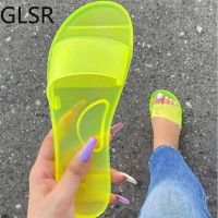 Slippers Women 2022 Summer Woman Jelly Shoes Candy Colors PVC Flat Sandal Ladies Peep Toe Casual Slides Female Flip Flops Beach