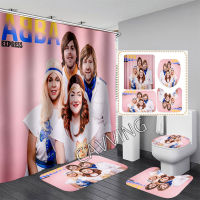 Abba Band 3D Print Shower Curtain Waterproof Bathroom Curtain Anti-slip Bath Mat Set Toilet Rugs Car K01