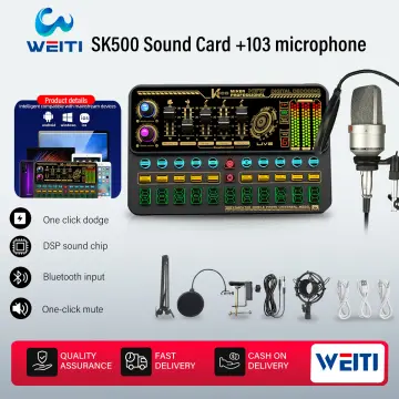 SK500 Portable Live Sound Voice Changer Device Audio Mixer Kit