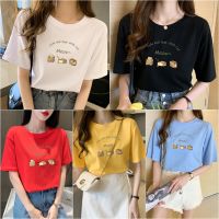 เสื้อยืด Oversize ผ้าCotton 100% แฟชั่นสไตล์เกาหลี T-Shirt โอเวอร์ไซส์ สกรีนลายสวยงาม พร้อมส่ง