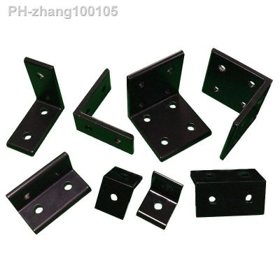 4pcs 2020 2040 L Shape Black Corner Brackets Fitting Angle Aluminum 3030 3060 4040 4080 Connector for Aluminium Profile