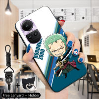 เคส PMP สำหรับ OPPO Reno10 5G 10 Pro 5G การ์ตูนลิงเคสทีพียูกันกระแทก D โซโรเซนจิ Luffy หมวกฟางสับโจรสลัดเคสครอบโทรศัพท์ซิลิโคนนิ่ม (แหวนใส่นิ้ว + เชือกเส้นเล็ก)