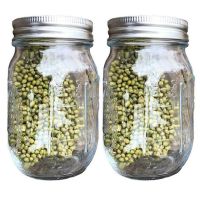 【Ready Stock&amp;COD】2X Sprouting Jar with Stainless Steel Screen Lid Wide Mouth Quart Mason Sprouter