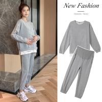 【DT】hot！ 209 Cotton Maternity Clothing Sets Sweatshirt Belly Pants Suits for Pregnancy