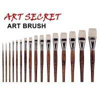 ArtSecret 3100B High Grade Oil Paint Artist Brush Chungking White Hog Bristle Nickel Brass Ferrule Oak Wooden Rod Art Supplies