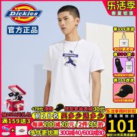 ✌Dickies เสื้อยืดแขนสั้นผู้ชายและผู้หญิงรุ่นคู่รักอินเทรนด์แบรนด์การ์ตูนพิมพ์2023ฤดูใบไม้ผลิเสื้อลำลองที่ตรงกันทั้งหมด