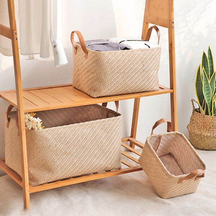 foldable-storage-basket-jute-storage-box-simple-clothing-storage-basket-collapsible-box