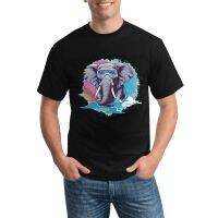 Men S T-Shirts Elephant Hippie T-Shirt Sky Landscape Summer Cotton Custom Casual Tees Gift