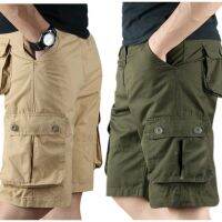 COD SDFERTREWWE Shorts Men s Middle-aged Pants Multi-pocket Outdoor Loose Casual Washed Cotton Pants/Seluar pendek lelaki berusia tengah-tengah-tengah-umur berbilang-poket luar Lepaskan Seluar tengah-tengah Kasual Dicuci