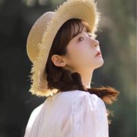 Japanese Cute Raffia Woven Sun Hat Womens Summer Large Jazz Straw Hat Wide Brim Floppy Beach Hatshand-Woven Fashion Panama Hat