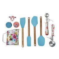 Kitchen Gadget Set With Sifter, Spatulas, Scoops, And Clips, Teal/Floral Empanadas Maker Taco Holder Dough Pressing Tool Tortill