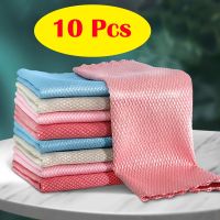 5/10 Pcs Anti-Grease Fish Scale Wipe Efficient Kitchen Microfiber Scale Washing Rags Clean Towel Cloths Home Tools Dish Cleaning