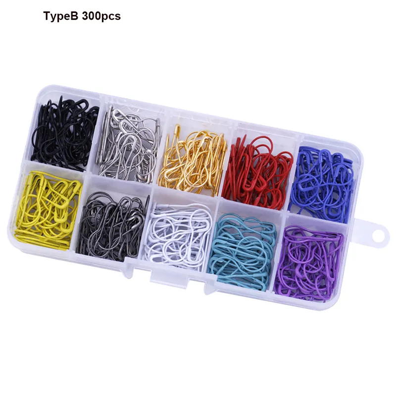 300 Pieces Safety Bulb Pins 10 Colors Calabash Crochet Stitch Markers Metal  Safety Pins for Knitting and DIY Project with Storage Box 300 Pcs