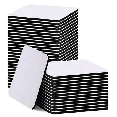 60 Pieces Square Sublimation Coaster Sublimation Blank Cup Mat Blank Rubber Coasters Heat Transfer Cup Mat Blank Cup Mat
