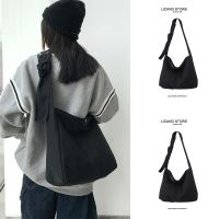 Large-capacity tote bag womens new 2023 college students go to class commuting Messenger Canvas bag casual sports 【BYUE】