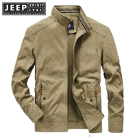 JEEP SPIRIT 1941 ESTD ฤดูใบไม้ร่วงแจ็คเก็ตฤดูหนาวเสื้อโค้ทผู้ชายชายเสื้อทหารหลวมผ้าฝ้ายบริสุทธิ์ Windbreaker ขนาดพิเศษเสื้อแจ็กเก็ตนักบิน