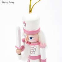 StarryBaby 12ซมชุดสีชมพูนัทแครกเกอร์หุ่นกระบอกเครื่องประดับตกแต่งเดสก์ท็อปการ์ตูนวอลนัททหารวงตุ๊กตานัทแครกเกอร์ขนาดเล็ก