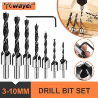 3-10mm HSS Countersink Drill Bit Set High Carbon Steel Round Shank Chamfer Knife Drill Wood Plate Hole Openger Woodworking Tools