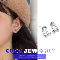 COCOJEWELRY S925เข็มเงินต่างหูสตั๊ดสำหรับผู้หญิงแฟชั่นเกาหลีที่เรียบง่ายคู่แสงลูกปัดหูเครื่องประดับ