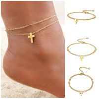 Womens Anklet Bohemian Cross Star Anklet 2023 Summer Beach Anklets On Foot Ankle Bracelets Stainless Steel Leg Chain