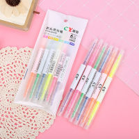 6ชิ้นหัวสองชั้นปากกาไฮไลท์ Mildliner ที่คั่นหนังสือปากกามาร์กเกอร์สำหรับเครื่องเขียนในโรงเรียน