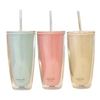 750Ml Double-Layer Straw Cups With Lids Water Bottle For Drinking Tea Coffee Mug Juice Milk Water Cup Drinkware