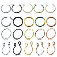 1PC Steel Segment Ring Fake Nose Ring Hoop Septum Rings Ear Piercings Fake Oreja Piercing Ear Cartilage Tragus Sexy Body Jewelry Electrical Connectors