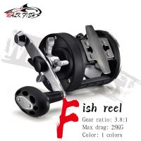 ZZOOI WALK FISH Trolling Drum Fishing Reel Max Drag 28kg Gear Ratio 3.8:1 Right Hand Bass Pesca Reel Knob Spinning Wheel Fishing Tool