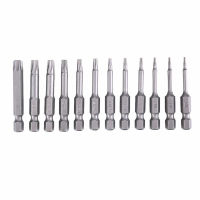 12 Pcs Torx Bit Set 50mm Magnetic Tamper Resistant Star Bits T5-T40 ไขควง ประแจ เจาะ Bit Set-pangyh