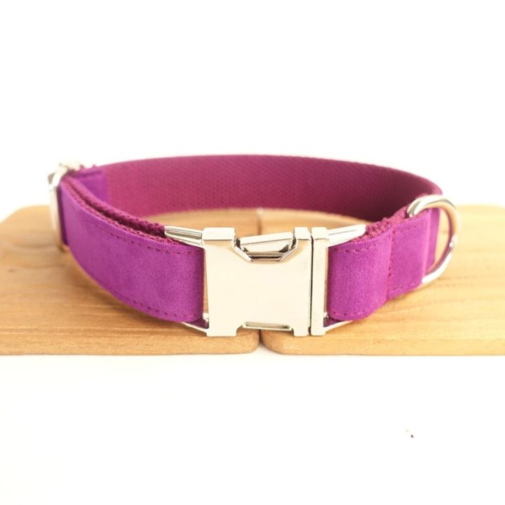 hot-selling-pets-mart-mall-muttco-retailing-self-designed-nylon-solid-dog-accessory-the-candy-purple-handmade-5-sizes-dog-collars-and-leashes-set-udc029