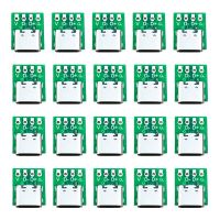 10 Pcs Type C Female Breakout Board Aluminum Alloy Type C Female Breakout Board with PCB Converter Board for Data Line Wire Cable Transfer