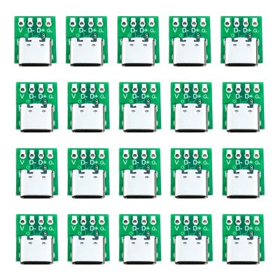 10 Pcs Type C Female Breakout Board with PCB Converter Board for Data Line Wire Cable Transfer