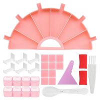 1Set Diamond Painting Accessory Diamond Art Accessories 6-Grid Palette of 5D Diamond Painting Storage Kit (Pink)