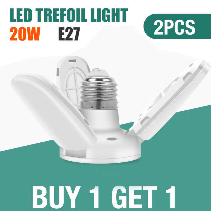 【Buy 1 Get 1 Free】COD LED Bulb E27 20W 6500K Super Bright LED Folding ...