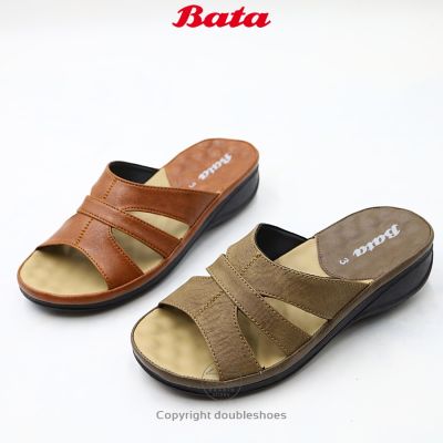 Bata บาจา รองเท้าแตะแบบสวม ผู้หญิง พื้นปุ่มนวด (สี แทน,เขียว) ไซส์ 36-40 (3-7) (รหัส 661-3858,661-8858)