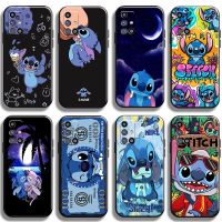 【Yellow peach flavor】ดิสนีย์น่ารัก Lilo Stitch กรณีโทรศัพท์สำหรับ Samsung Galaxy M31 M31S กลับเหลวซิลิคอน TPU C Oque F Unda กันกระแทกคุ้มครองเต็มรูปแบบ