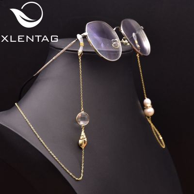 XlentAg Natural Pearl Womens Asymmetrical Glasses Hanging Hairpin Wedding Accessories Gift Fashion Jewelry （No glasses）GH0031
