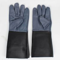 ☢✲✟Welding gloves long head layer cowhide welder welding anti-scald high-temperature handling heat-insulation anti-scald labor protection gloves