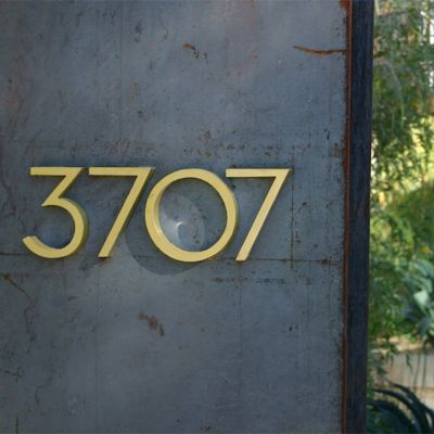 Big Floating House Number Sign Golden 15cm Modern Building Signage Outdoor Huisnummer Numeros Casa Door Numbers Address Plate