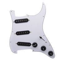 Alnico 5 SSS Prewired Strat Pickguard 3 Single Coil Pickups Loaded Electric Guitar Pickguard with Black White Pickup