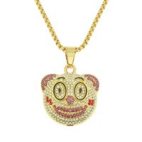 [COD] hip-hop creative three-dimensional clown pendant necklace accessories European and cool fashion full diamond