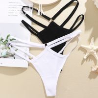 【CC】☑  Cotton Panties Low Rise Hollow Out Waist G-String Thongs Belts Breathable for Female