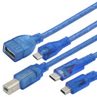 30cm USB Cable For Uno r3 For Nano/MEGA 2560/Leonardo/Pro micro/DUE Blue  Quality A type USB/Mini USB/Micro USB 0.3m for Arduino Electrical Circuitry