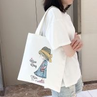 【Hot Sale】 Canvas bag womens single shoulder Xia Wenyi Messenger large capacity with zipper 2021 new white